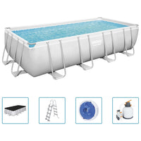 Thumbnail for Bestway Power Steel Swimmingpool-Set Rechteckig 549x274x122 cm