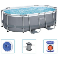 Thumbnail for Bestway Power Steel Oberirdischer Pool Oval 305x200x84 cm