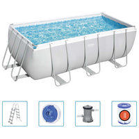 Thumbnail for Bestway Power Steel Swimmingpool-Set Rechteckig 412x201x122 cm