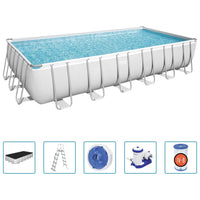Thumbnail for Bestway Power Steel Swimmingpool-Set Rechteckig 732x366x132 cm