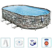 Thumbnail for Bestway Pool-Set Power Steel Comfort Jet Series Oval 610x366x122 cm