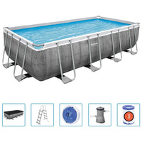 Thumbnail for Bestway Power Steel Swimmingpool-Set Rechteckig 488x244x122 cm