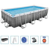 Thumbnail for Bestway Power Steel Swimmingpool-Set Rechteckig 549x274x122 cm