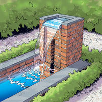 Thumbnail for Ubbink Wasserfall-Element Nevada 60cm mit LED-Beleuchtung Edelstahl