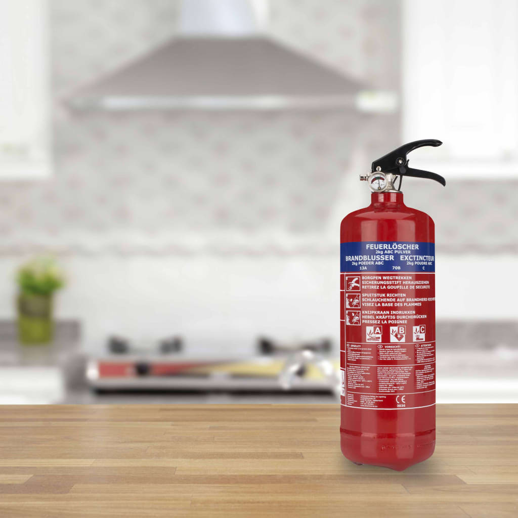 Smartwares Pulver-Feuerlöscher BB2 2 kg Klasse ABC Stahl 10.014.68