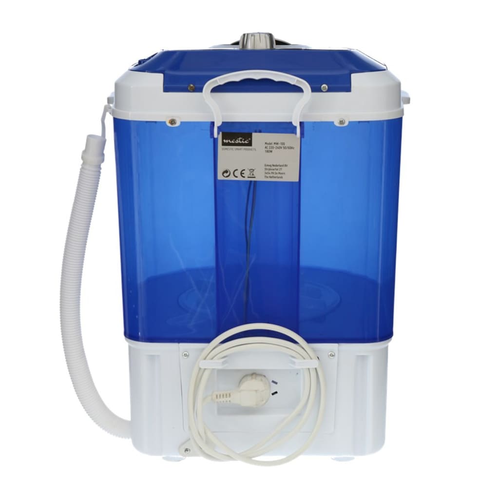 Mestic Waschmaschine Tragbar MW-100 Blau und Weiß 180W