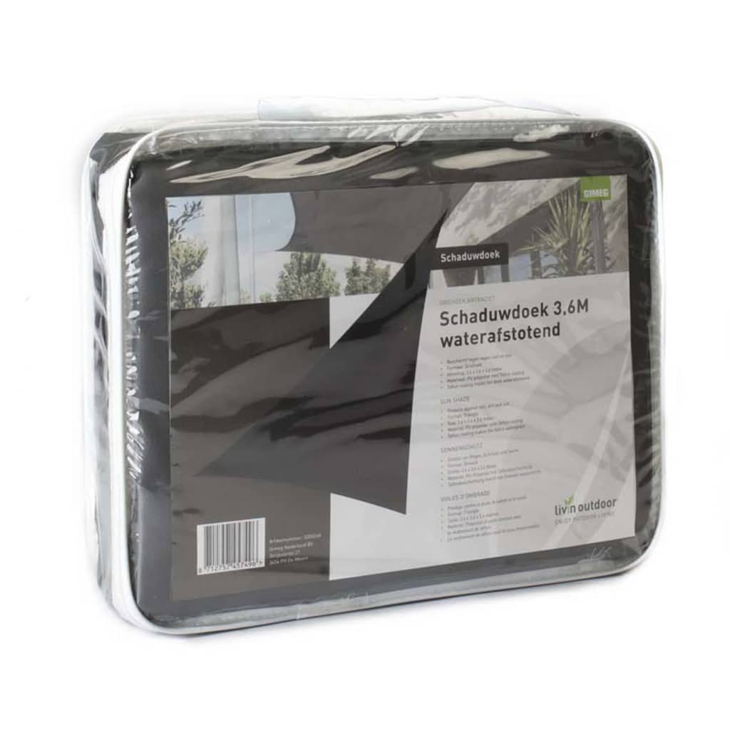 Livin'outdoor Sonnensegel Como Polyester Dreieckig 3,6x3,6 m Grau