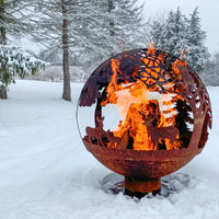 Thumbnail for Esschert Design Feuerball Laser-geschnitten 57,5x57,5x66 cm Rost-Optik FF261