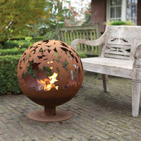 Thumbnail for Esschert Design Feuerstelle Lasergeschnittene Blätter Rostfarben FF293