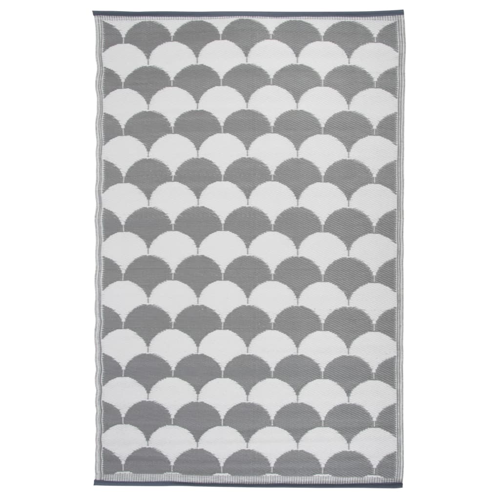 Esschert Design Outdoor-Teppich 180x121 cm Grau und Weiß OC24