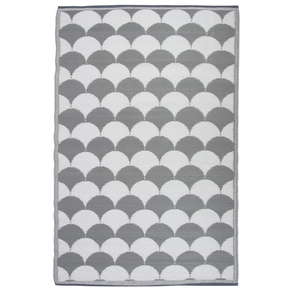 Esschert Design Outdoor-Teppich 180x121 cm Grau und Weiß OC24
