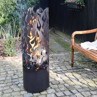 Thumbnail for Esschert Design Feuerfass Flames Kohlenstoffstahl Schwarz FF408