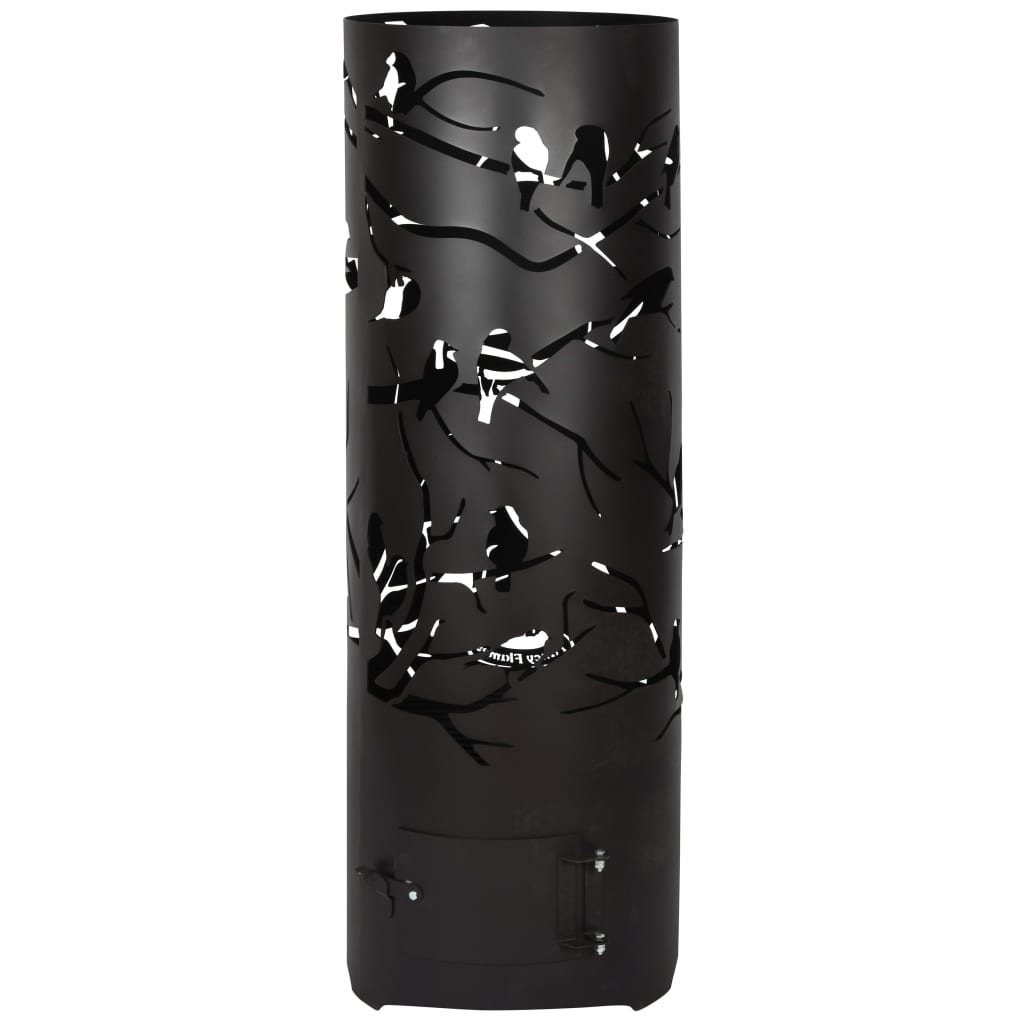 Esschert Design Feuerrohr Birds on Twig Kohlenstoffstahl Schwarz FF409