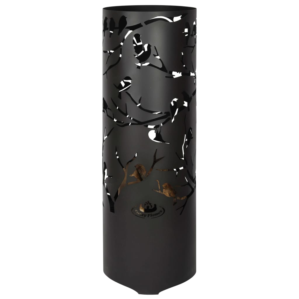 Esschert Design Feuerrohr Birds on Twig Kohlenstoffstahl Schwarz FF409