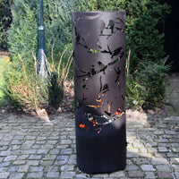 Thumbnail for Esschert Design Feuerrohr Birds on Twig Kohlenstoffstahl Schwarz FF409