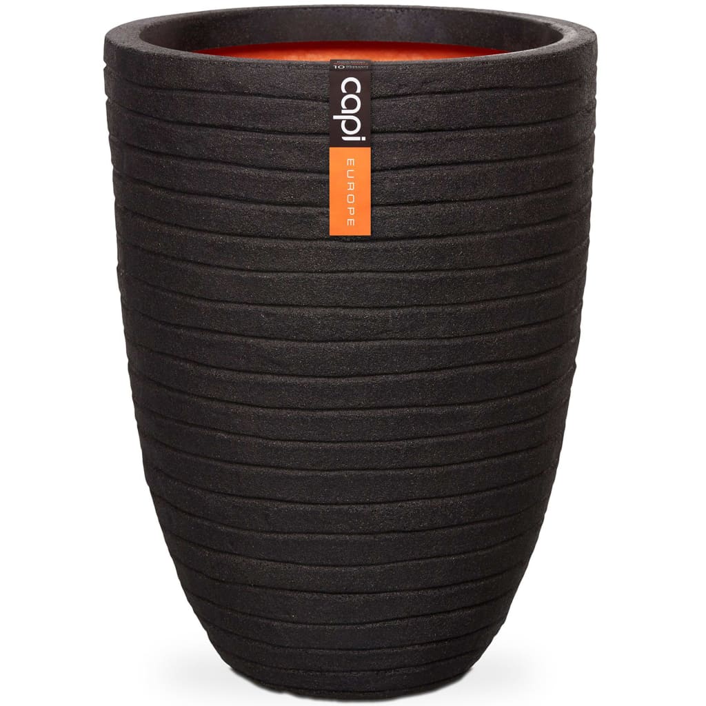 Capi Blumentopf Nature Row Elegant Niedrig 36x47 cm Schwarz KBLRO782