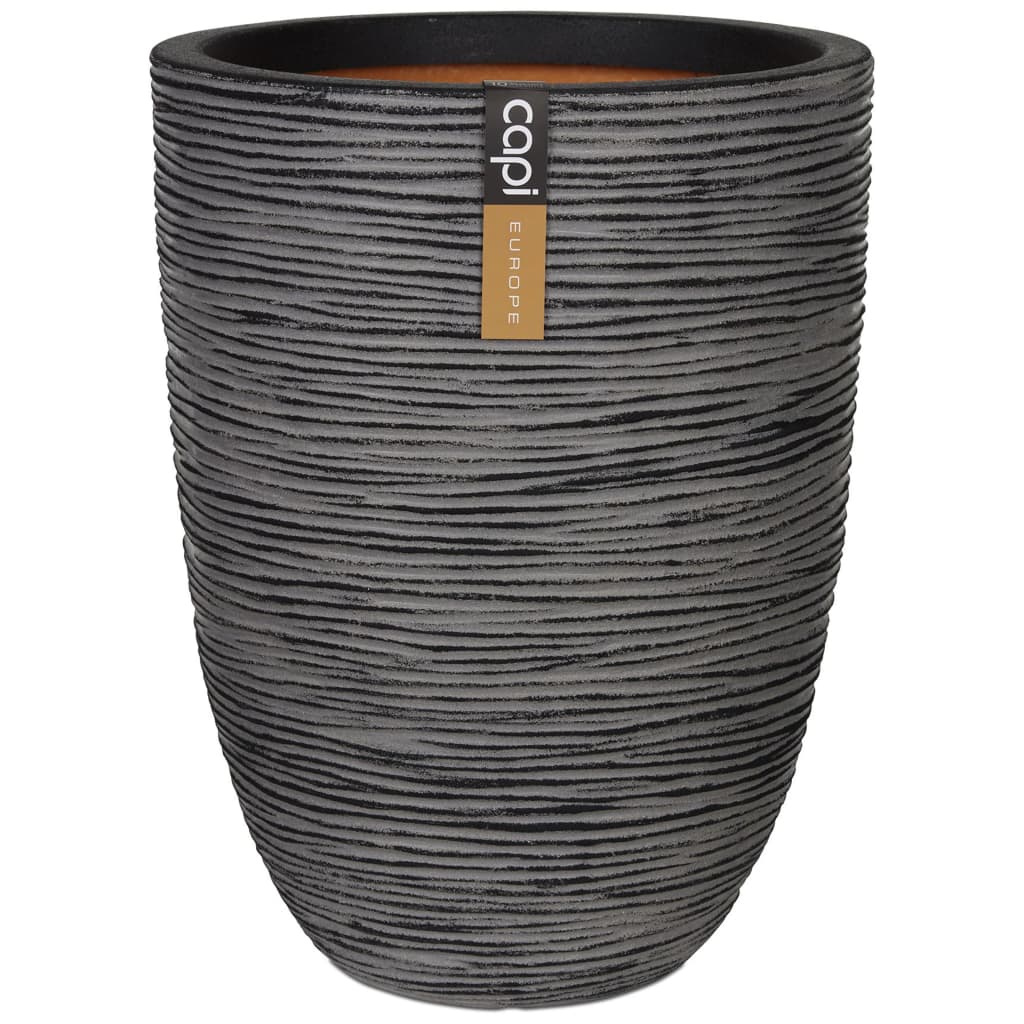 Capi Blumentopf "Nature Rib" Elegant Tief 46 x 58 cm Anthrazit