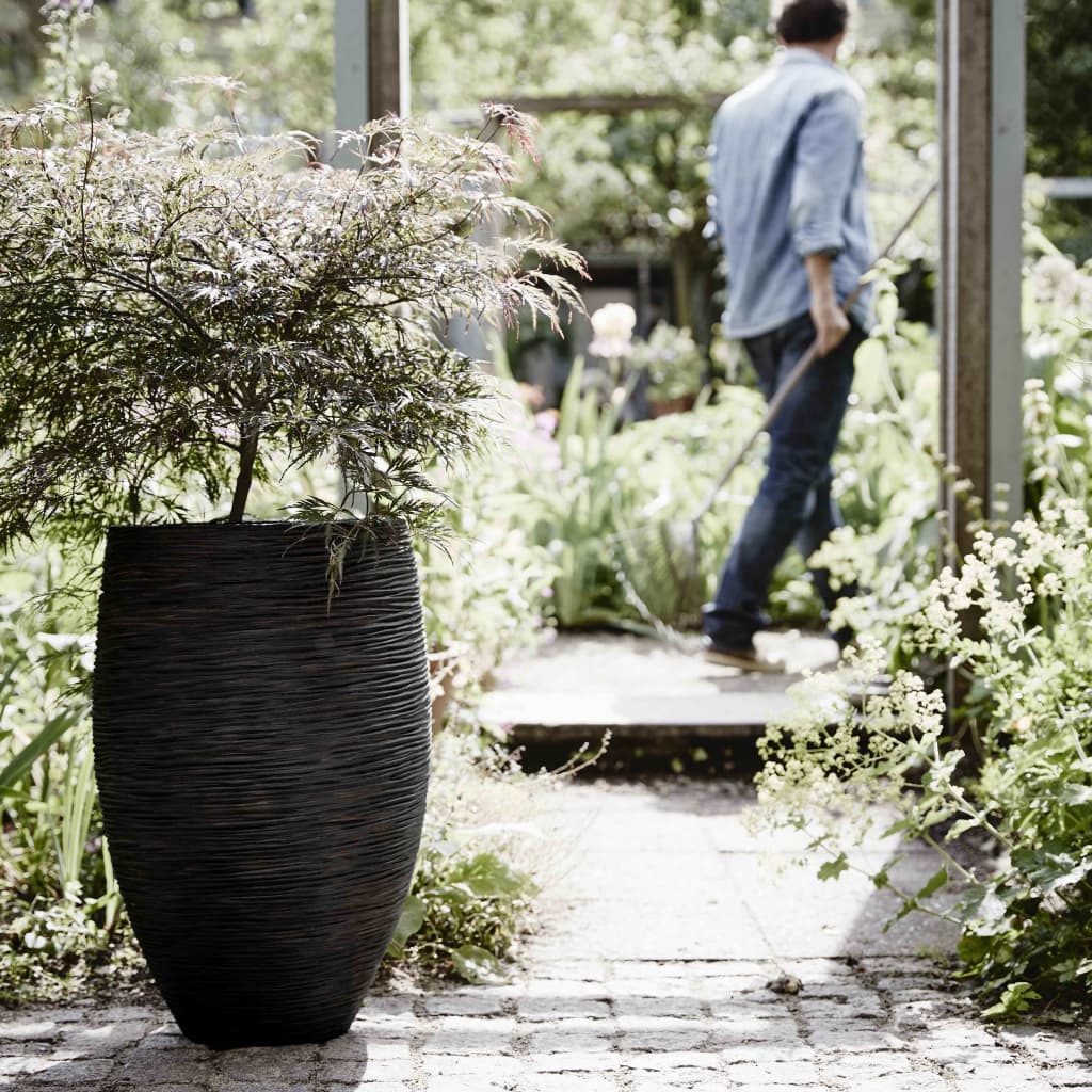 Capi Vase Nature Rib Elegant Deluxe 45x72 cm Schwarz