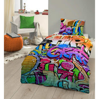Thumbnail for Good Morning Bettwäsche-Set 5481-P GRAFFITI 135 × 200 cm Mehrfarbig