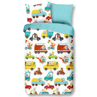 Thumbnail for Good Morning Kinder-Bettwäsche-Set TRAFFIC 140x200/220 cm Mehrfarbig