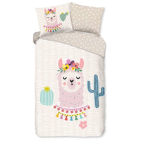 Thumbnail for Good Morning Kinder-Bettwäsche-Set LLAMA 140x200/220 cm Mehrfarbig