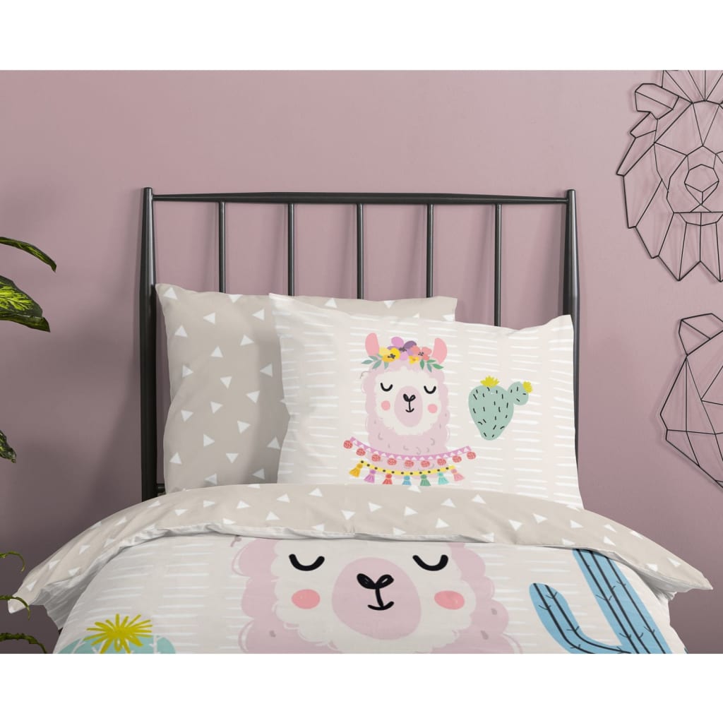 Good Morning Kinder-Bettwäsche-Set LLAMA 140x200/220 cm Mehrfarbig