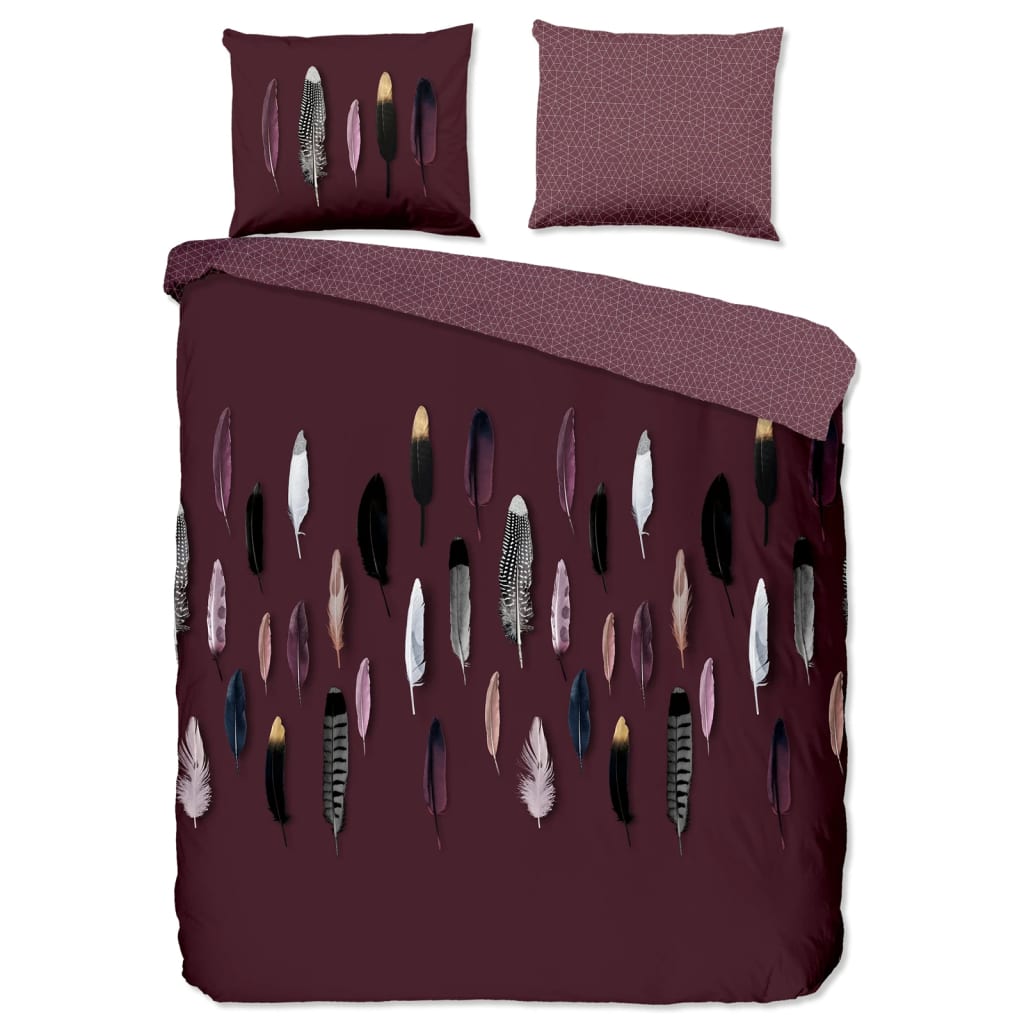 Good Morning Bettwäsche-Set FEATHERS 135x200 cm Bordeaux