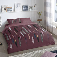 Thumbnail for Good Morning Bettwäsche-Set FEATHERS 135x200 cm Bordeaux
