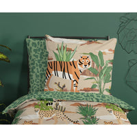 Thumbnail for Good Morning Kinder-Bettwäsche-Set FELINES 135x200 cm Sand Grün