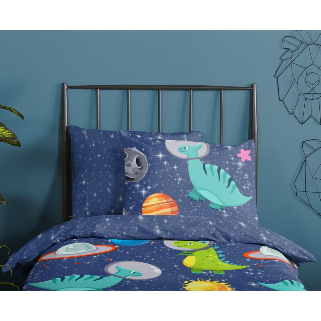Good Morning Kinder-Bettwäsche-Set DINOSPACE 140x200/220 cm Mehrfarbig