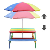 Thumbnail for AXI Picknicktisch für Kinder Nick mit Sonnenschirm Regenbogen