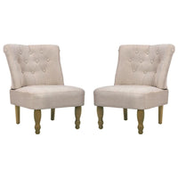Thumbnail for Französische Sessel 2 Stk. Creme Stoff