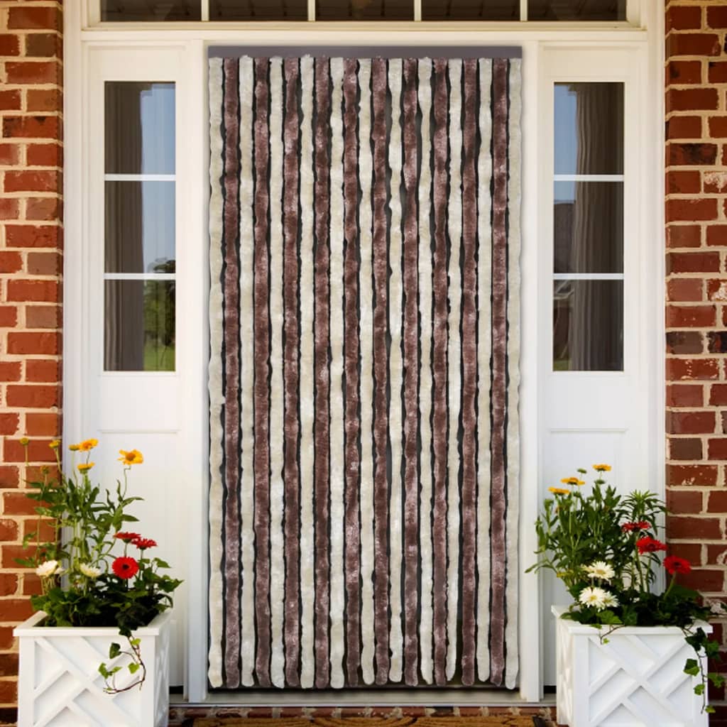 Insektenschutz-Vorhang Beige und Hellbraun 90x220 cm Chenille