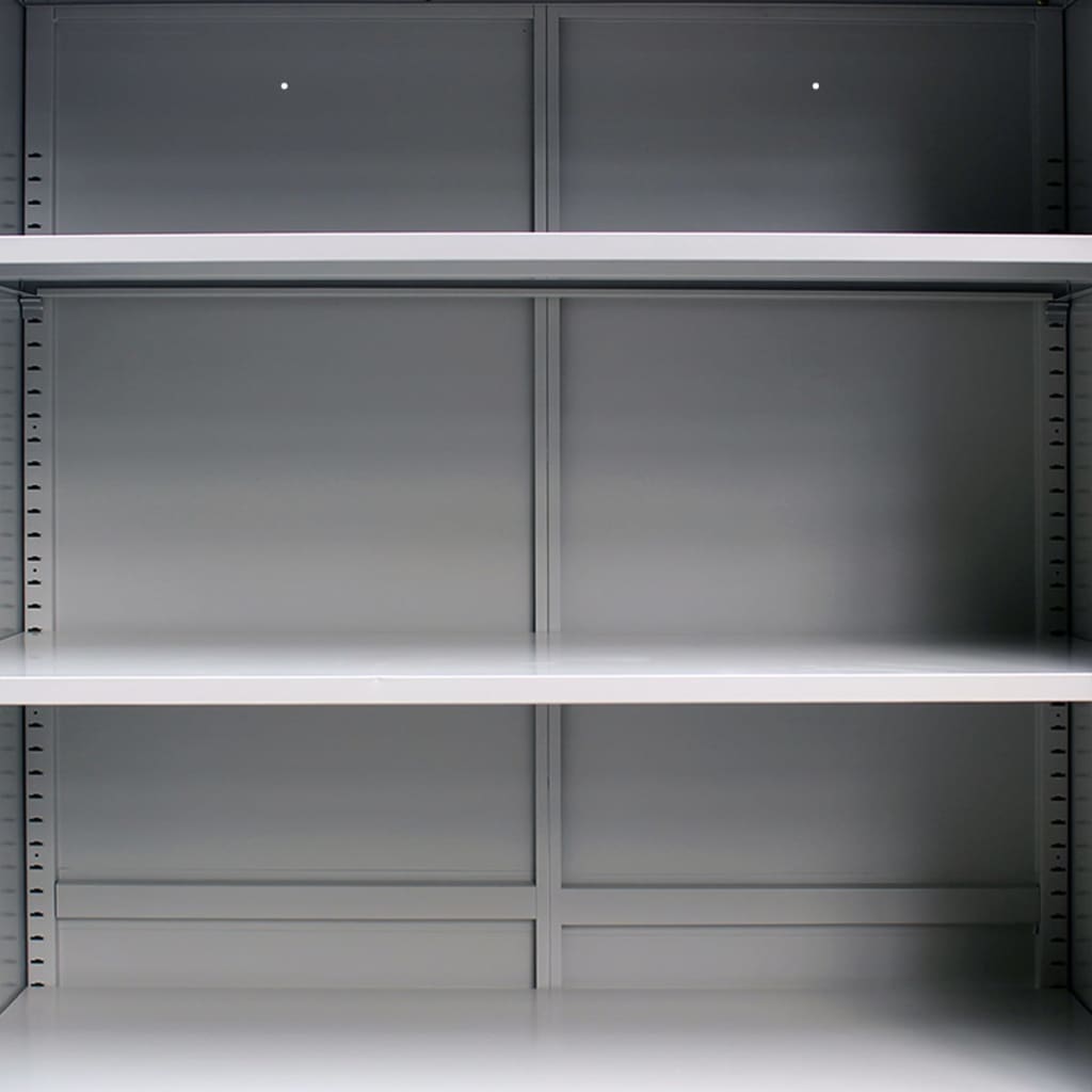Büroschrank mit 2 Türen Stahl 90x40x180 cm Grau