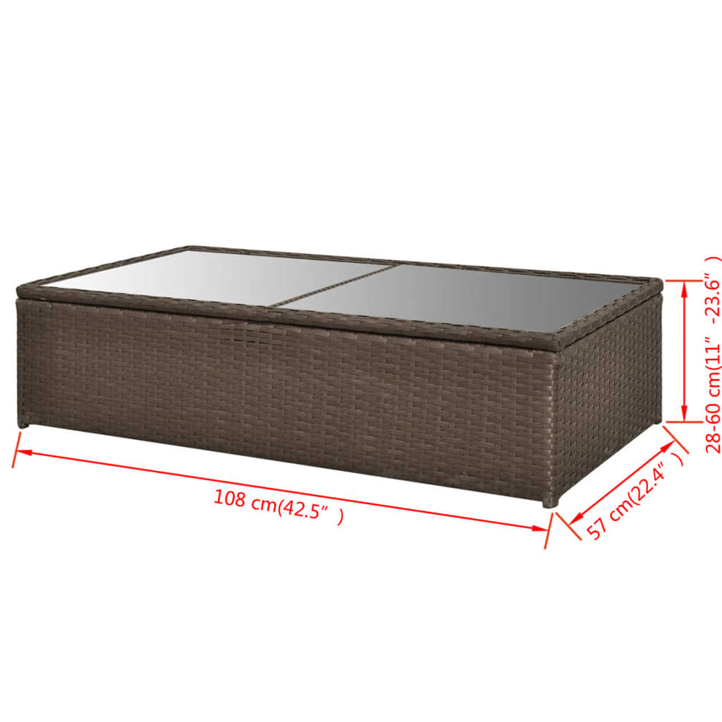 4-tlg. Garten-Lounge-Set mit Auflagen Poly Rattan Braun