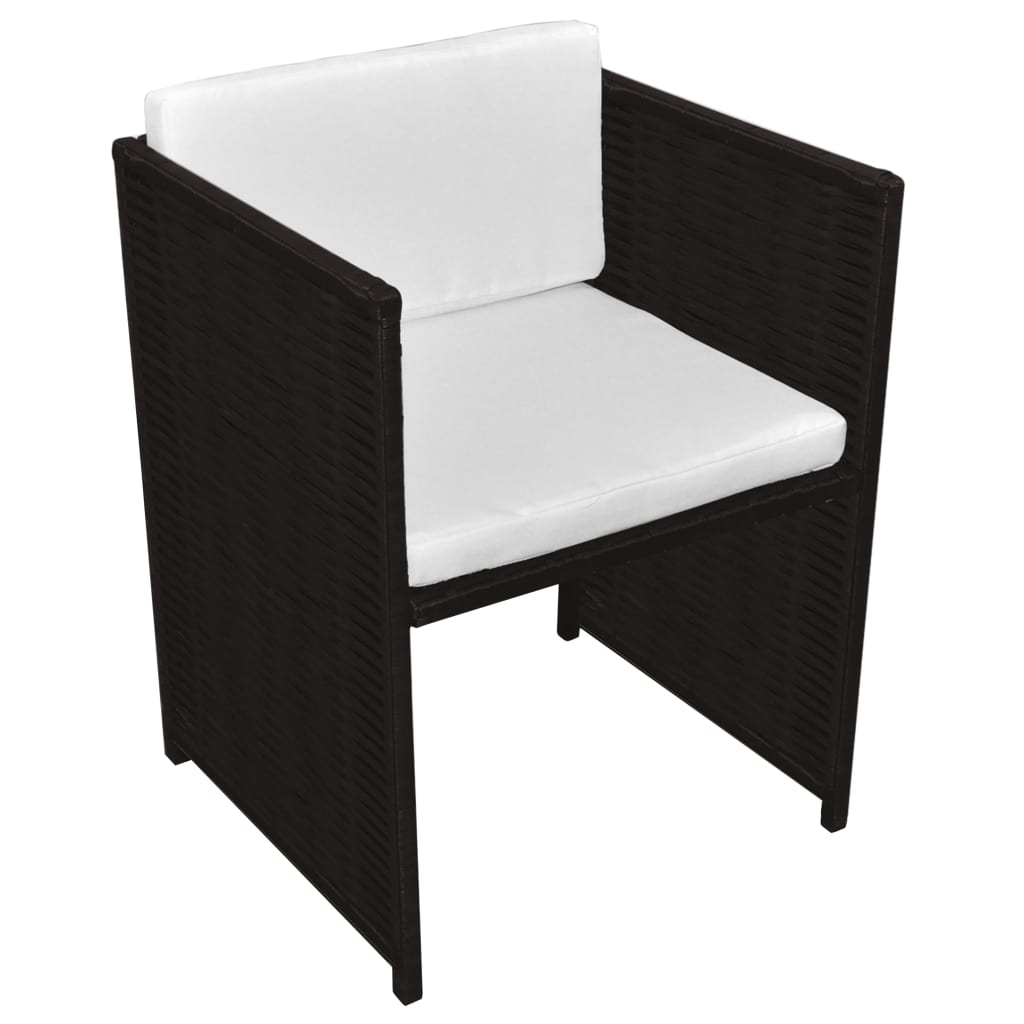 3-tlg. Bistro-Set mit Auflagen Poly Rattan Braun