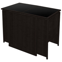 Thumbnail for 3-tlg. Bistro-Set mit Auflagen Poly Rattan Braun