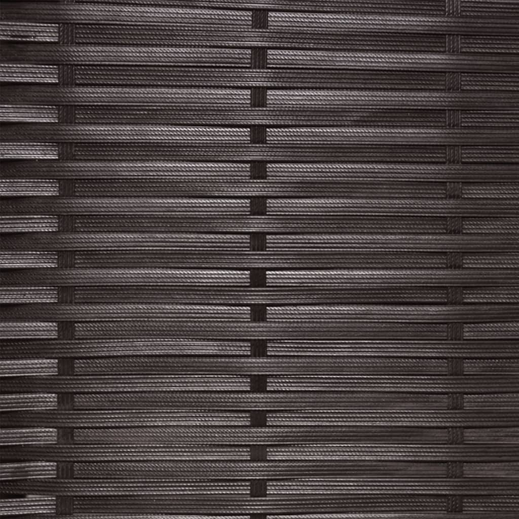 3-tlg. Bistro-Set mit Auflagen Poly Rattan Braun