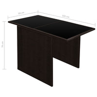 Thumbnail for 3-tlg. Bistro-Set mit Auflagen Poly Rattan Braun