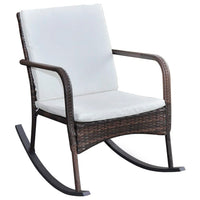 Thumbnail for Garten-Schaukelstuhl Braun Poly Rattan