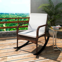 Thumbnail for Garten-Schaukelstuhl Braun Poly Rattan