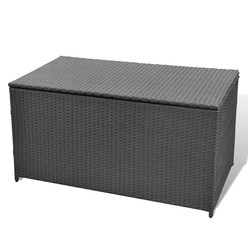 Gartenbox Schwarz 120x50x60 cm Poly Rattan