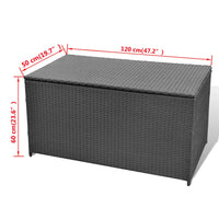 Thumbnail for Gartenbox Schwarz 120x50x60 cm Poly Rattan