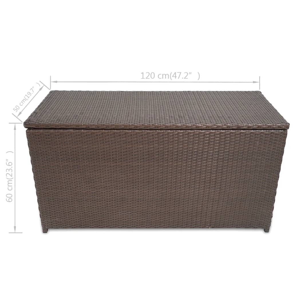 Garten-Aufbewahrungsbox Braun 120x50x60 cm Poly Rattan