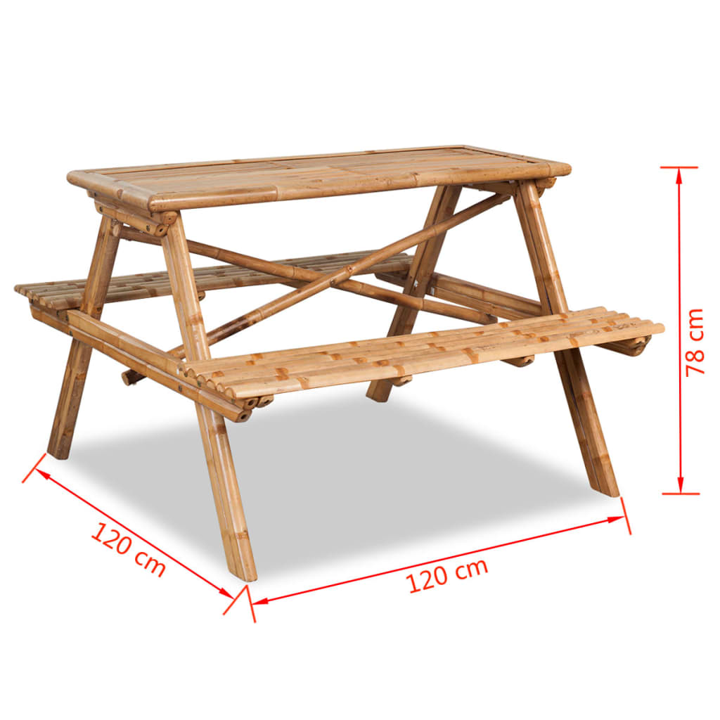 Couchtisch 120 x 120 x 78 cm Bambus