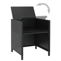 Thumbnail for 9-tlg. Garten-Essgruppe Poly Rattan Akazienholz Schwarz