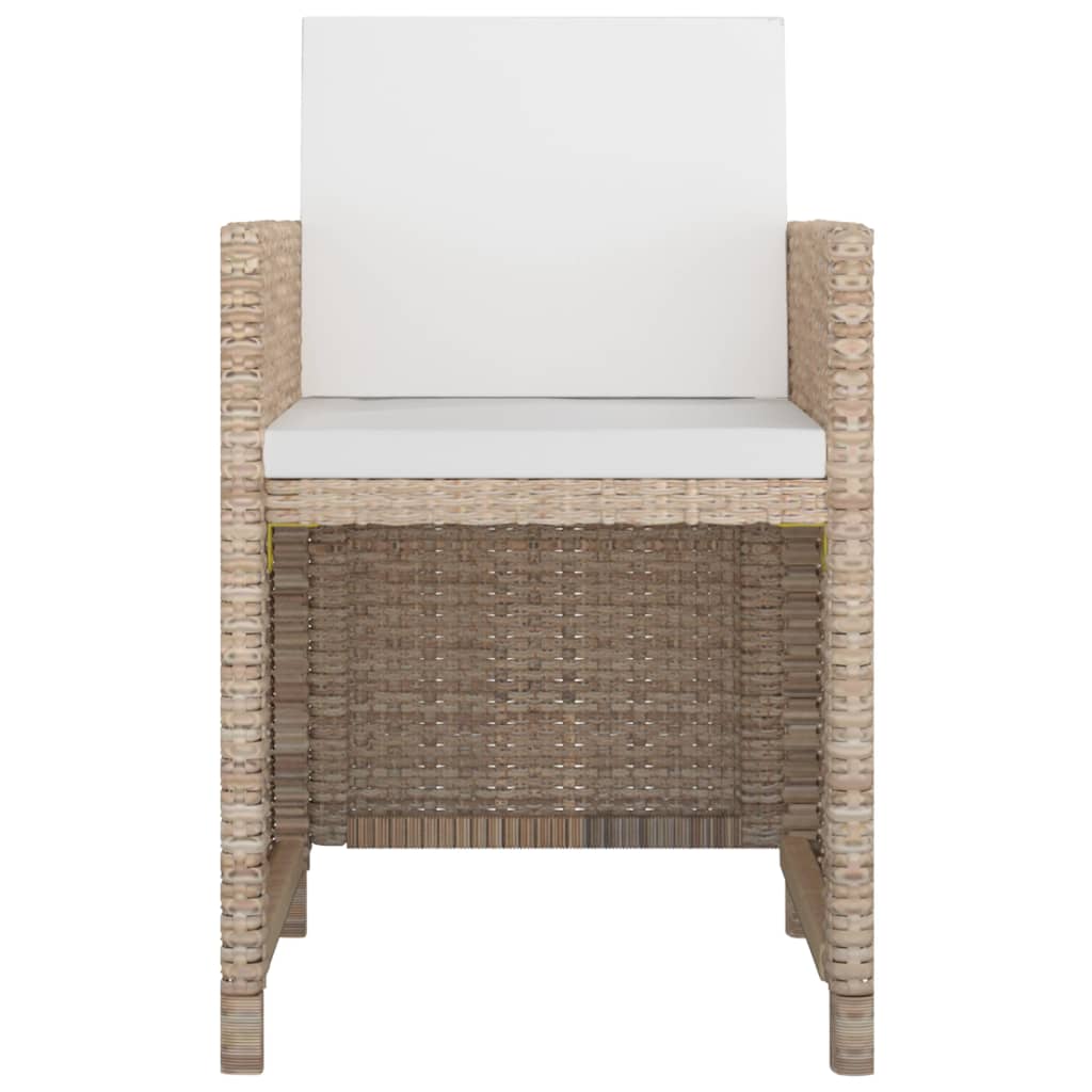 13-tlg. Garten-Essgruppe mit Auflagen Poly Rattan Beige