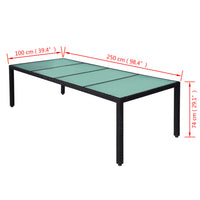 Thumbnail for 11-tlg. Garten-Essgruppe mit Auflagen Poly Rattan Schwarz