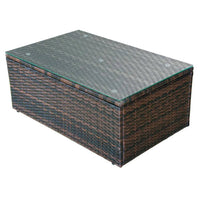 Thumbnail for 4-tlg. Garten-Lounge-Set mit Auflagen Poly Rattan Braun