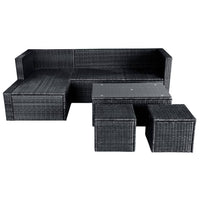 Thumbnail for 4-tlg. Garten-Lounge-Set mit Auflagen Poly Rattan Schwarz